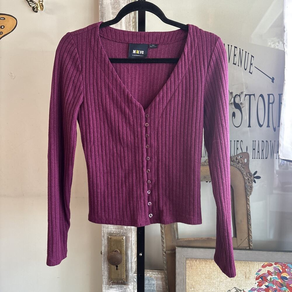 Women’s Maeve By Anthropologie Purple Cardigan Size Small